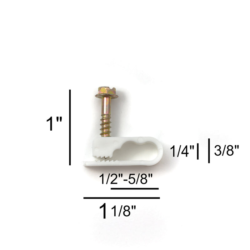 Grip Clip Cable Mounting Clips for Dual RG59 RG6 - White