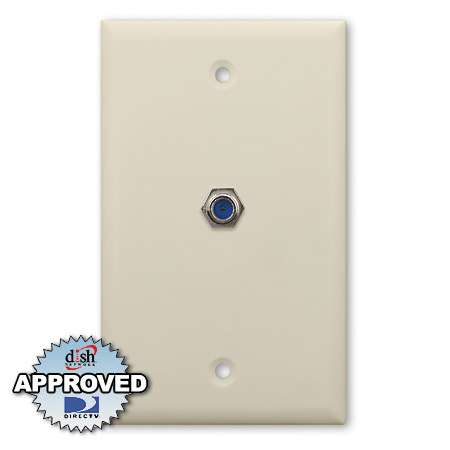 Holland 3Ghz Single F Coaxial Wall Plate - Ivory