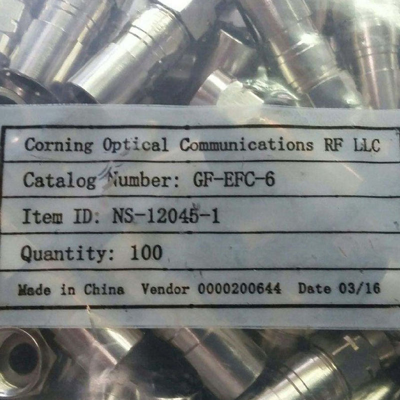 Gilbert Corning GF-EFC-6 RG6 Compression Connector - 100 pcs