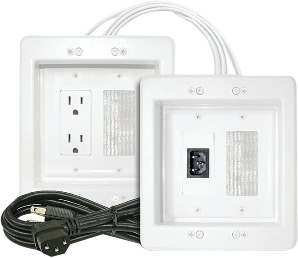 MIDLITE Power Jumper HDTV Power Relocation Kit (Includes Pre-Wired Cable), White