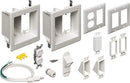 Arlington Flat Screen TV Recessed Kit with Outlet and Wall Plates, 2-Gang White