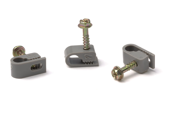 Grip Clip Cable Mounting Clips for RG59 RG6 - Grey