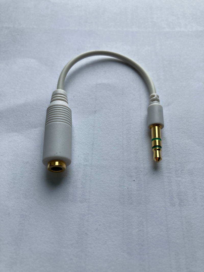 Audio Adapter - 6 inch 3.5mm male to 3.5mm female - white