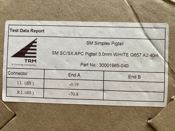 SM SC/SX APC Pigtail 3.0mm White G657.A2 - 40M