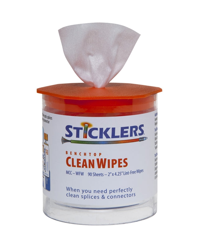 Sticklers Clean Wipes 90 Fiber Optic Wipes for the Benchtop
