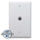 Holland 3Ghz Single F Coaxial Wall Plate - White
