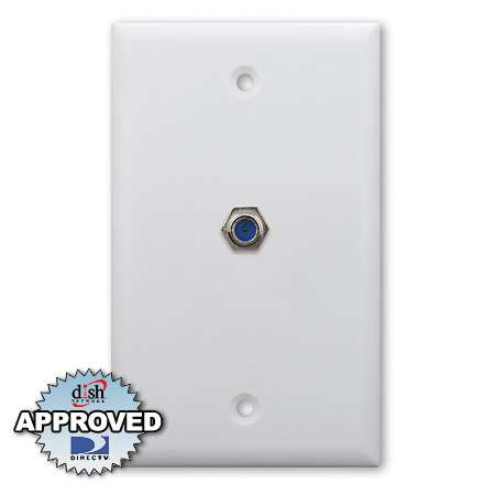 Holland 3Ghz Single F Coaxial Wall Plate - White